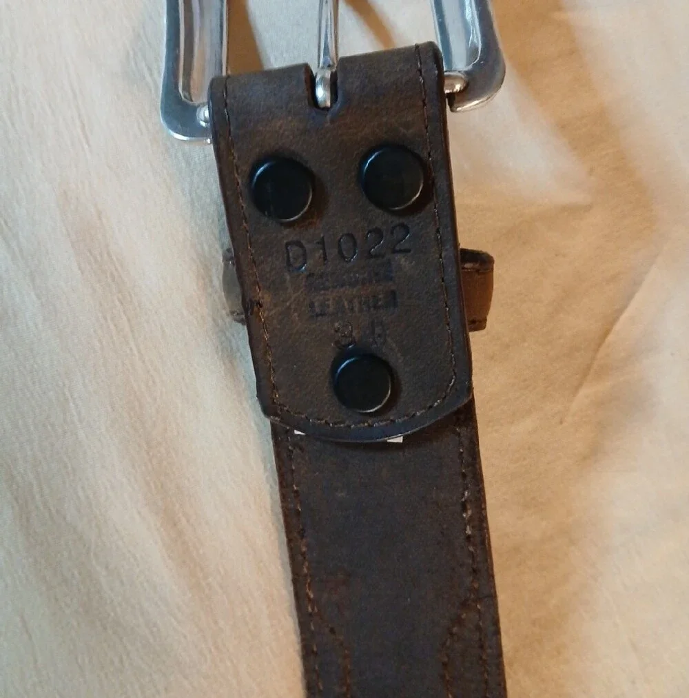 3D Belt Co. Brown Leather Belt with Decorative Buckle
